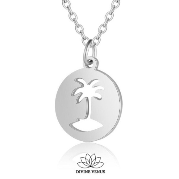 Palm Tree 🌴 Stainless Steel Necklace - Picture 1 of 2